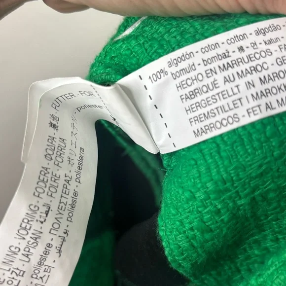 NWT Zara Green High Rise Textured Gold Button Detail Mini Skirt Size Small - Picture 6 of 6